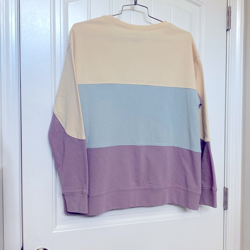 CottonBleu New Agenda Colorblock Pullover Sweatshirt S NEW - Picture 2 of 7